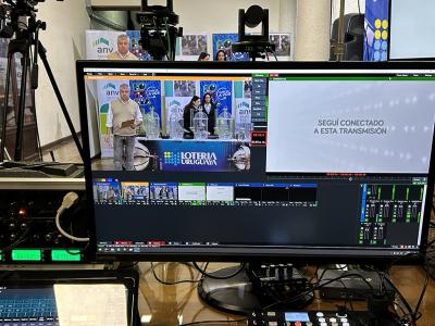 Pantalla de pc trasnmitiendo el sorteo