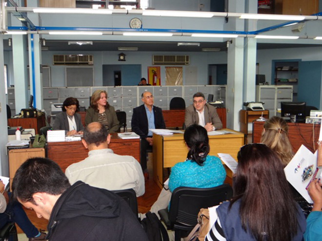 De izquierda a derecha: Aurelia Lavieja (funcionaria Sucursal ANV Rocha), Mirta Abreu (Gerente Sucursal ANV Rocha), Sergio Coore (Asesor del Director ANV) y Arq. Walter Stolarsky (Director ANV). Fuente de la foto: Sucursal ANV Rocha (Aurelia Lavieja).
