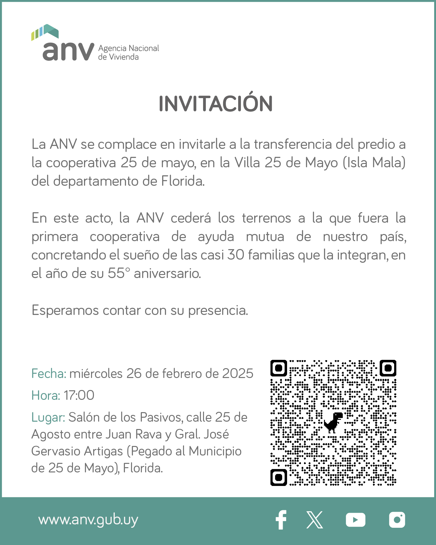 Invitación - Cooperativa 25 de Mayo