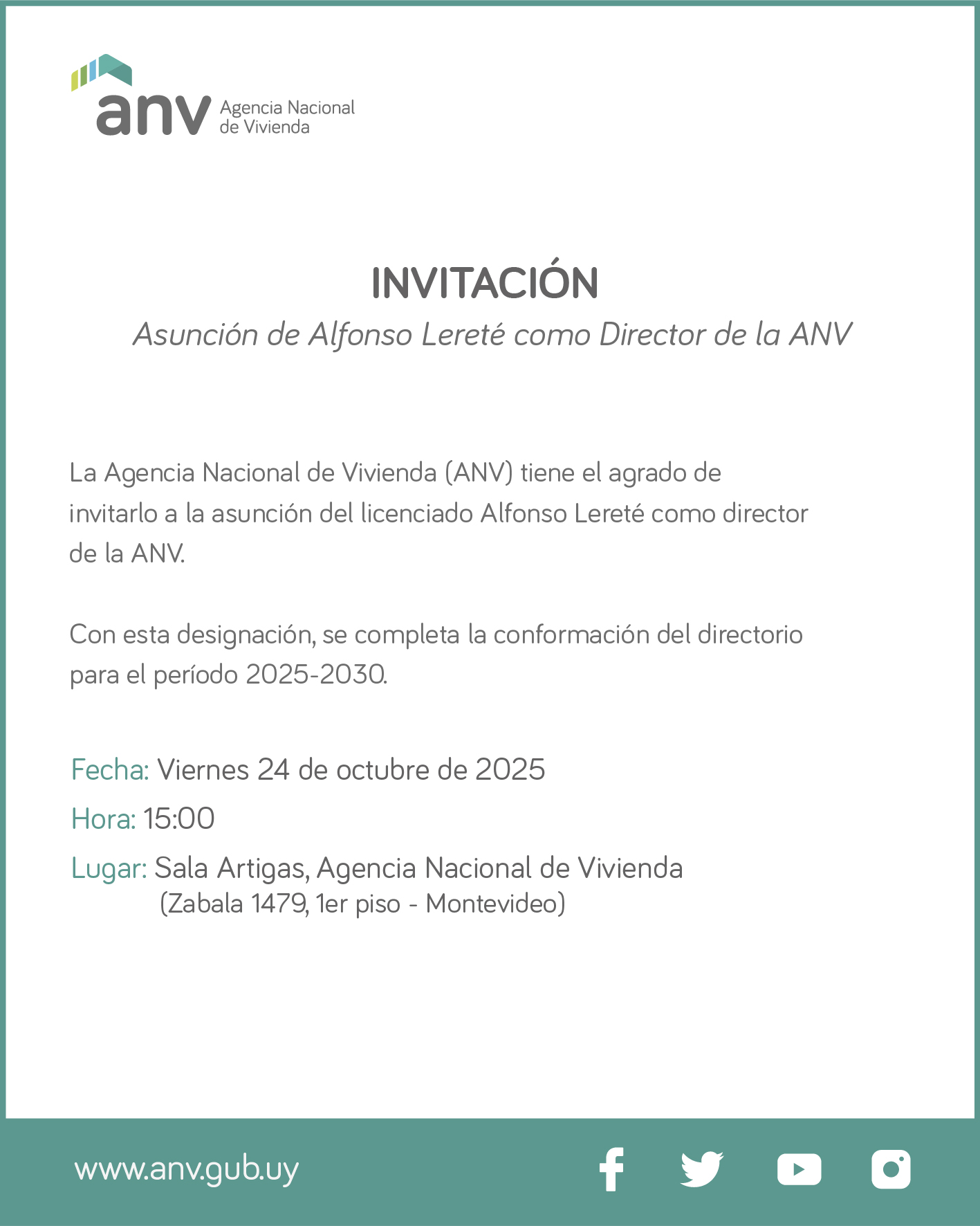Invitación asunción Alfonso Lereté