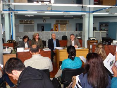 De izquierda a derecha: Aurelia Lavieja (funcionaria Sucursal ANV Rocha), Mirta Abreu (Gerente Sucursal ANV Rocha), Sergio Coore (Asesor del Director ANV) y Arq. Walter Stolarsky (Director ANV).  Fuente de la foto: Sucursal ANV Rocha (Aurelia Lavieja).