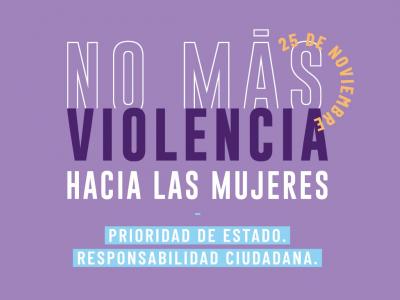 Afiche "no más violencia hacia las mujeres"