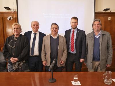 Presidenta del BHU, Subsecretario de Vivienda, Ministro de Vivienda, Presidente de la ANV y Presidente de MEVIR