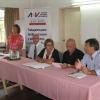 De izquierda a derecha: Sra. Marta Márquez (Presidenta de COVRI), Sr. Cabral (Funcionario BHU Rivera), A.S. Cristina Fynn (Vicepresidenta ANV), Ing. Agr. Roberto Bettini (Coordinador Regional MVTOMA), Jorge Queiroz (Gerente de Sucusales ANV).