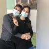 Federico y Caren recibiendo las llaves de su vivienda en San Carlos